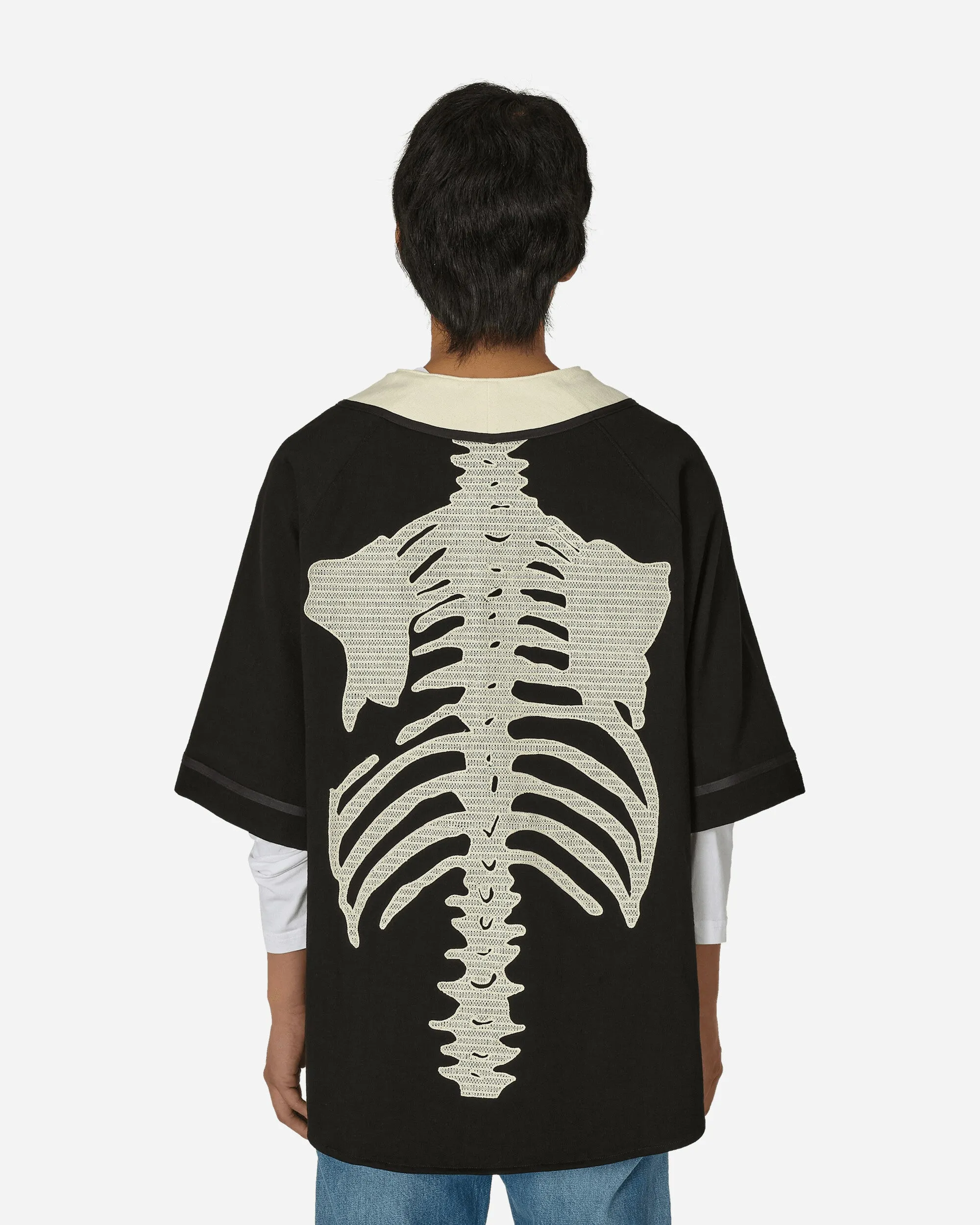 16/-Densed Jersey Baseball Shirt (Bone) Ecru / Black