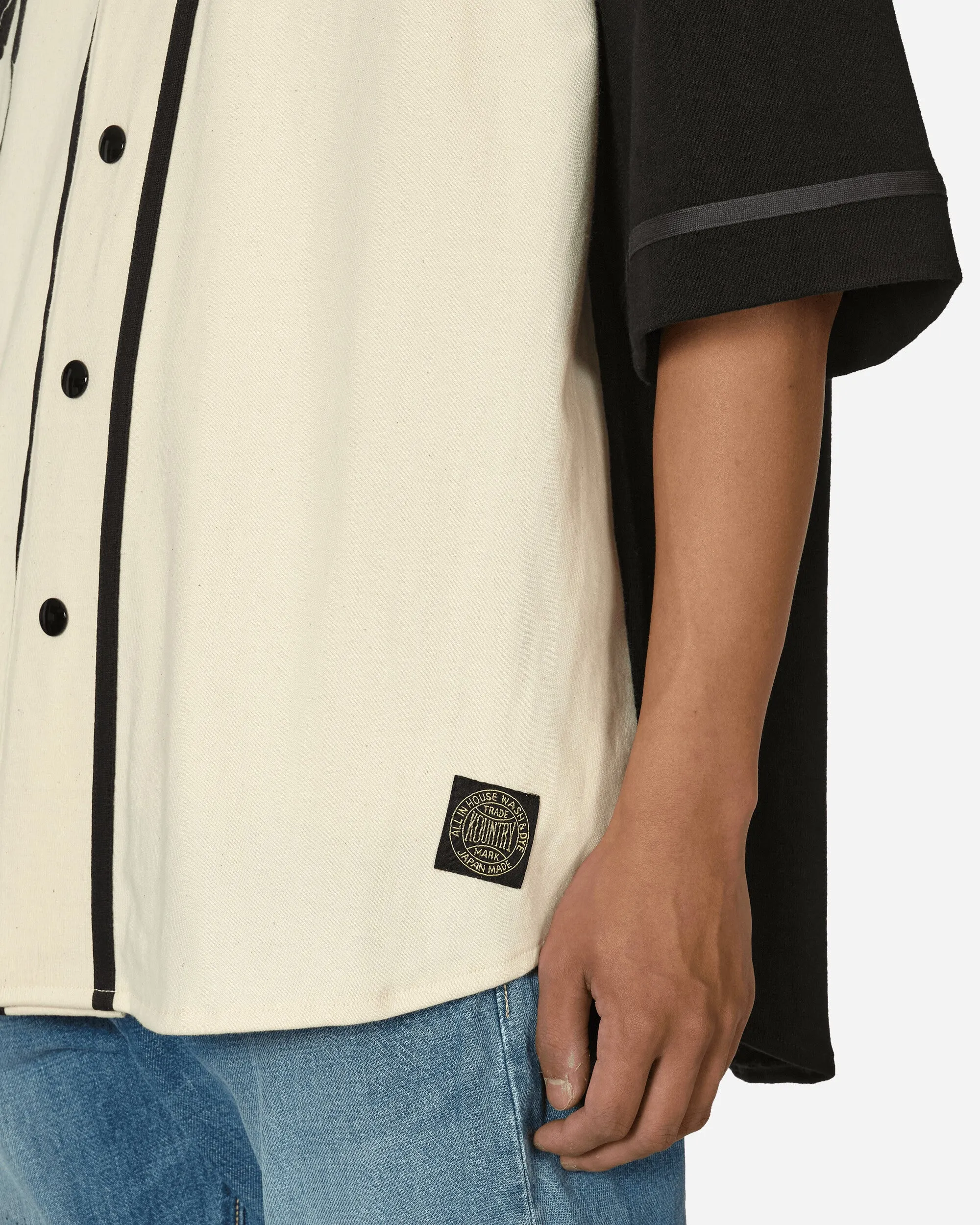 16/-Densed Jersey Baseball Shirt (Bone) Ecru / Black