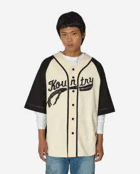 16/-Densed Jersey Baseball Shirt (Bone) Ecru / Black