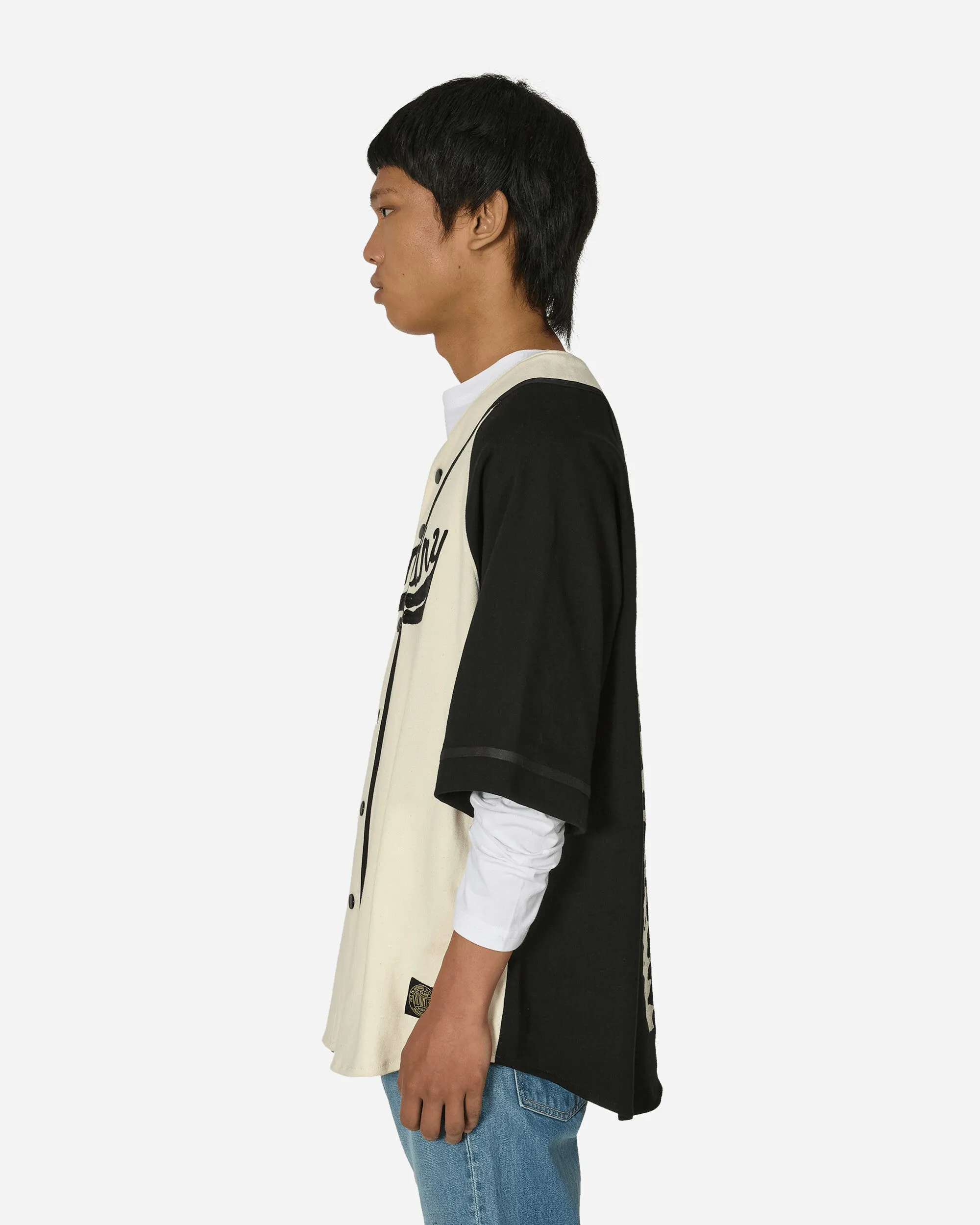 16/-Densed Jersey Baseball Shirt (Bone) Ecru / Black