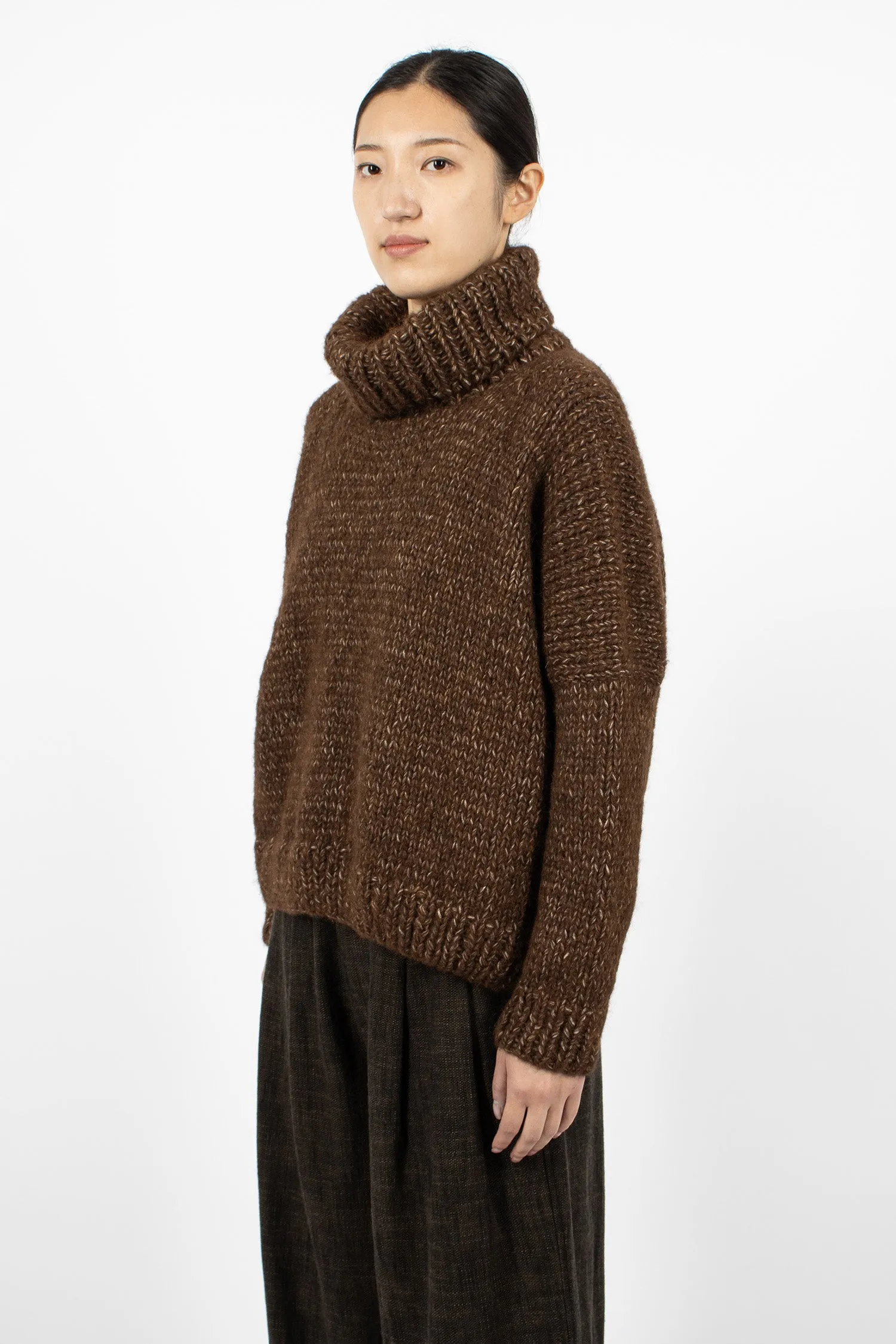 1941 Hand Knit High Neck Coffee