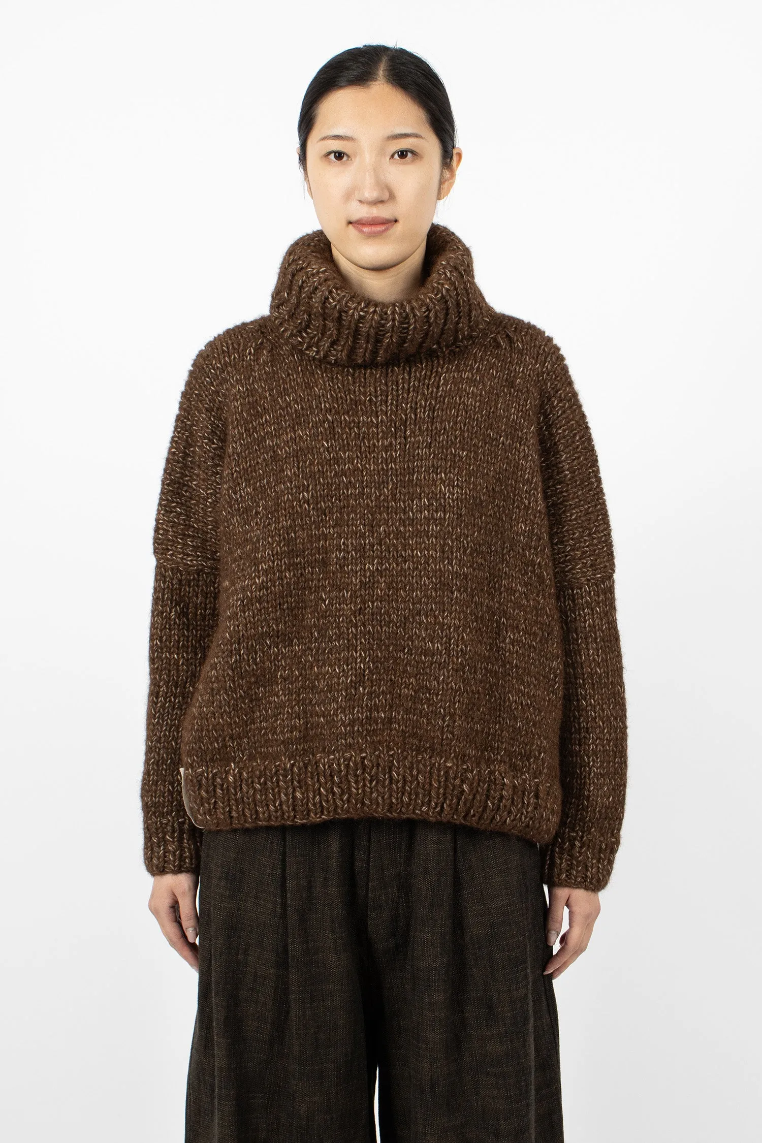 1941 Hand Knit High Neck Coffee