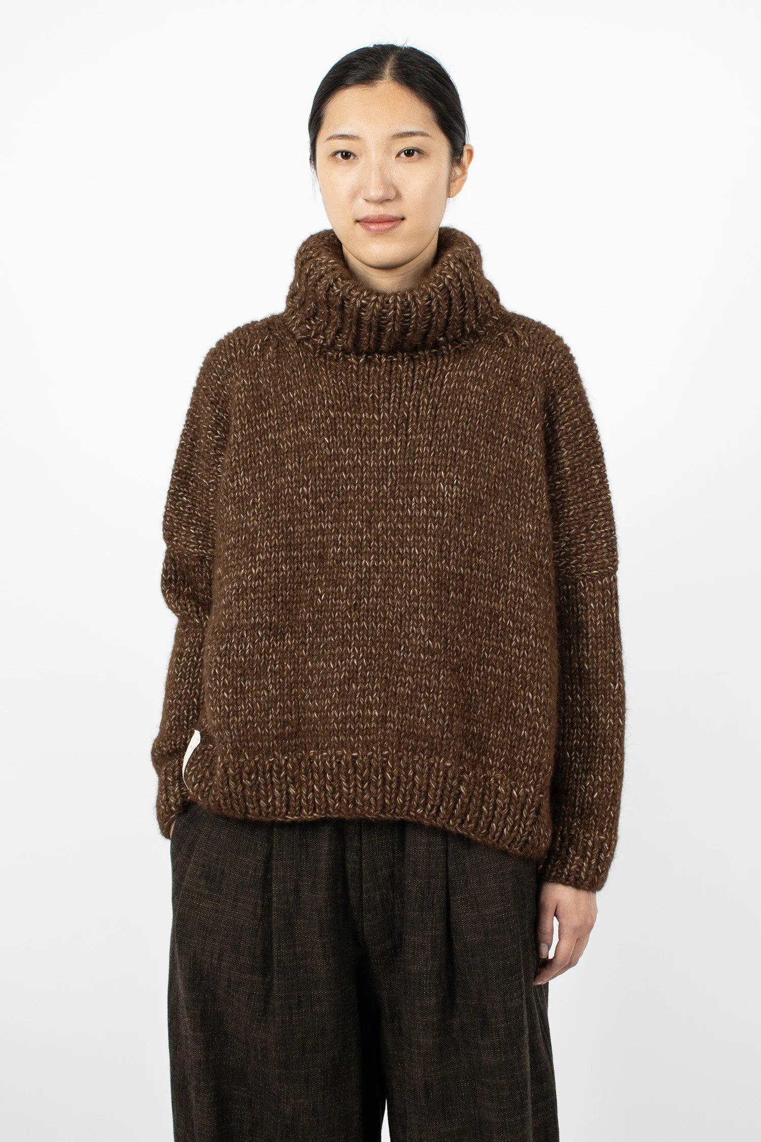 1941 Hand Knit High Neck Coffee