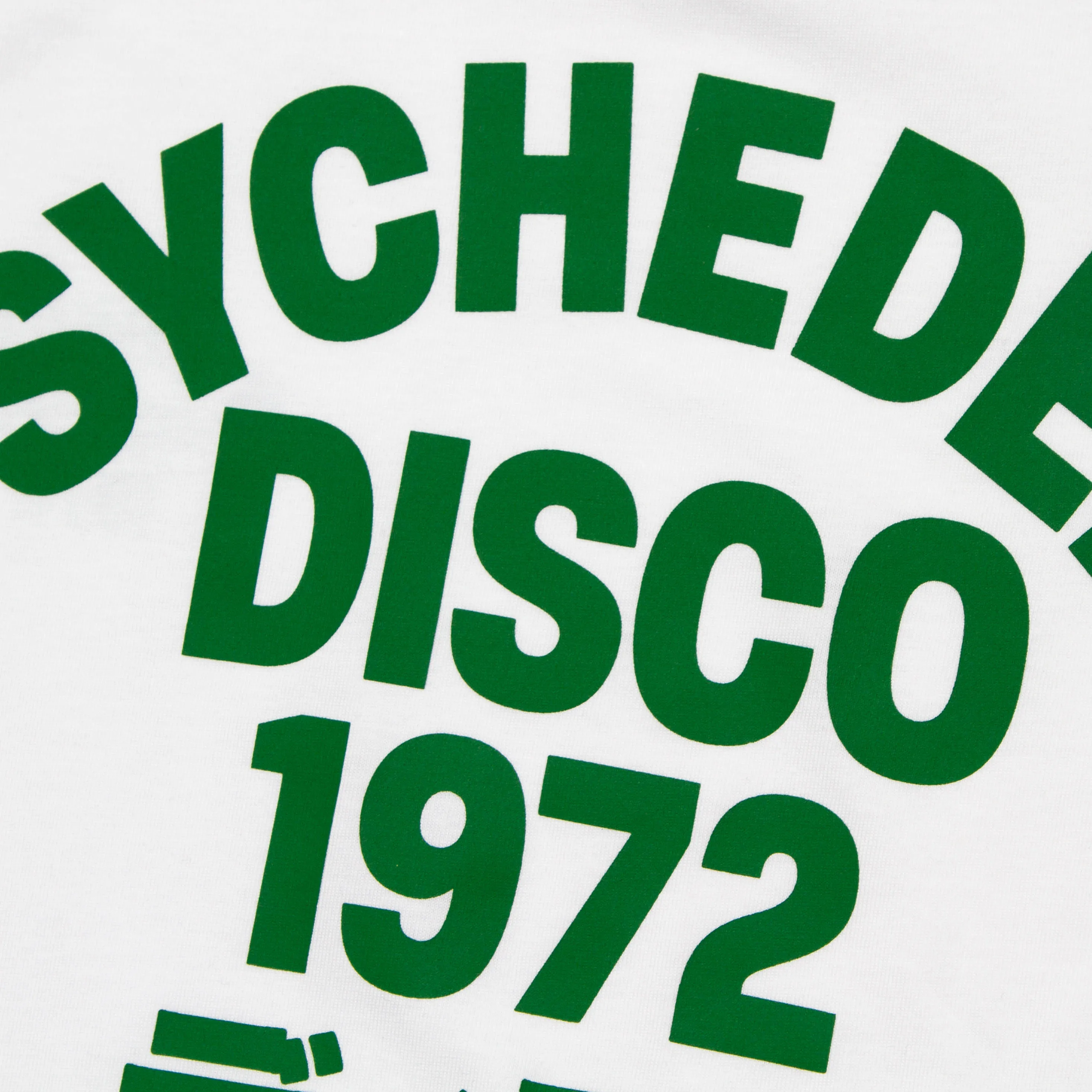 1972 Psychedelic Disco Back Print - Oversized Tshirt - White