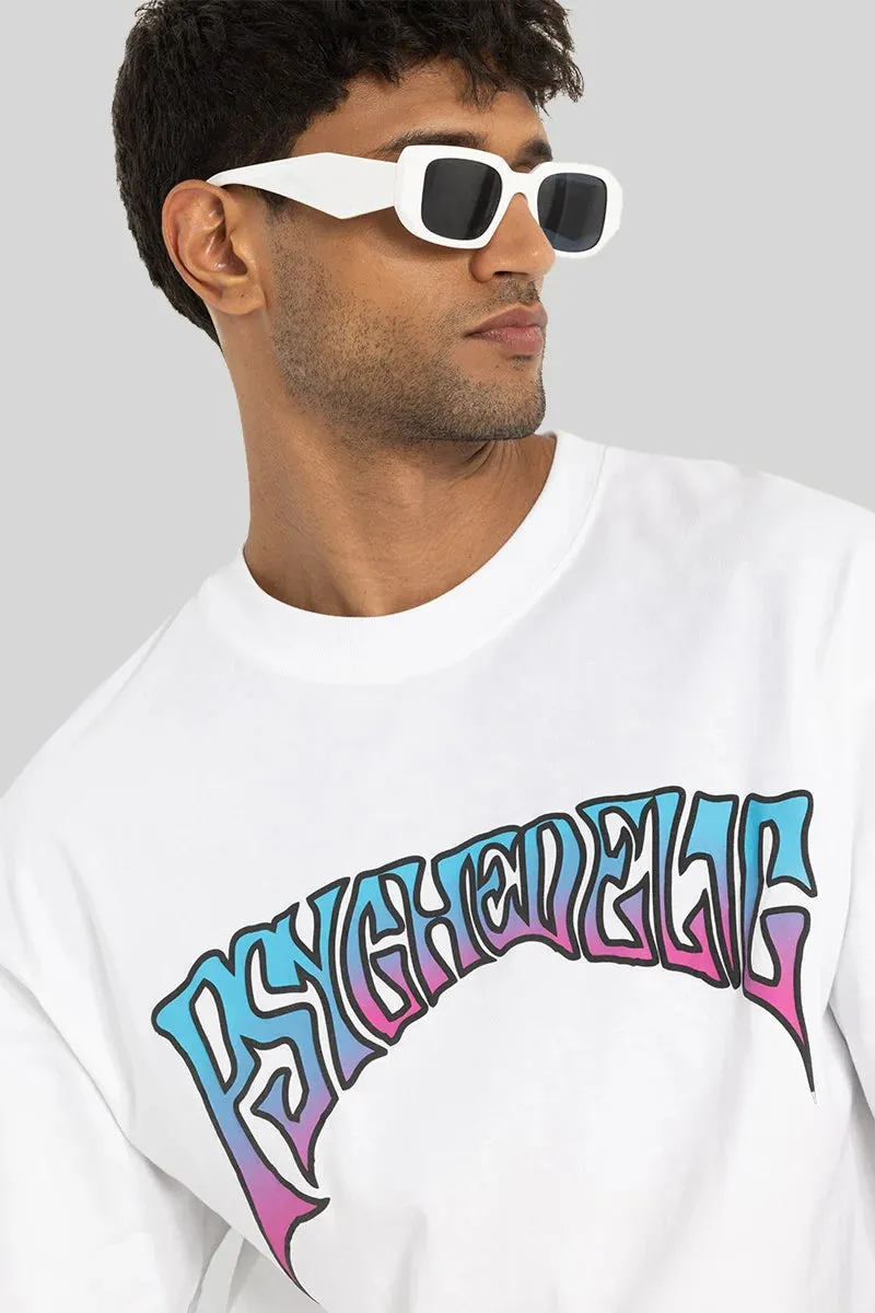 Achille White Graphic Print Oversized Fit T-Shirt