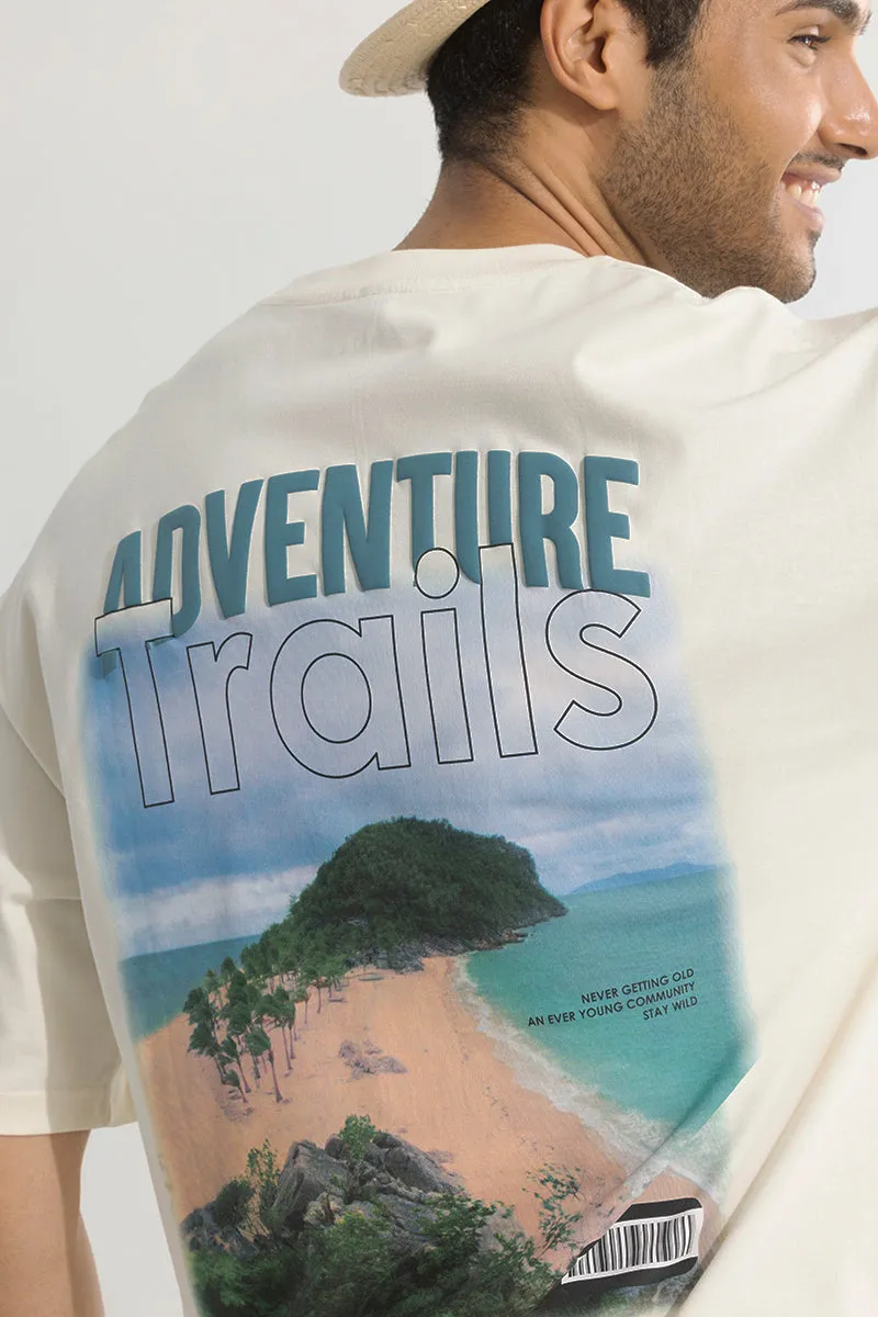 Adventure Trails Cream Oversized T-Shirt