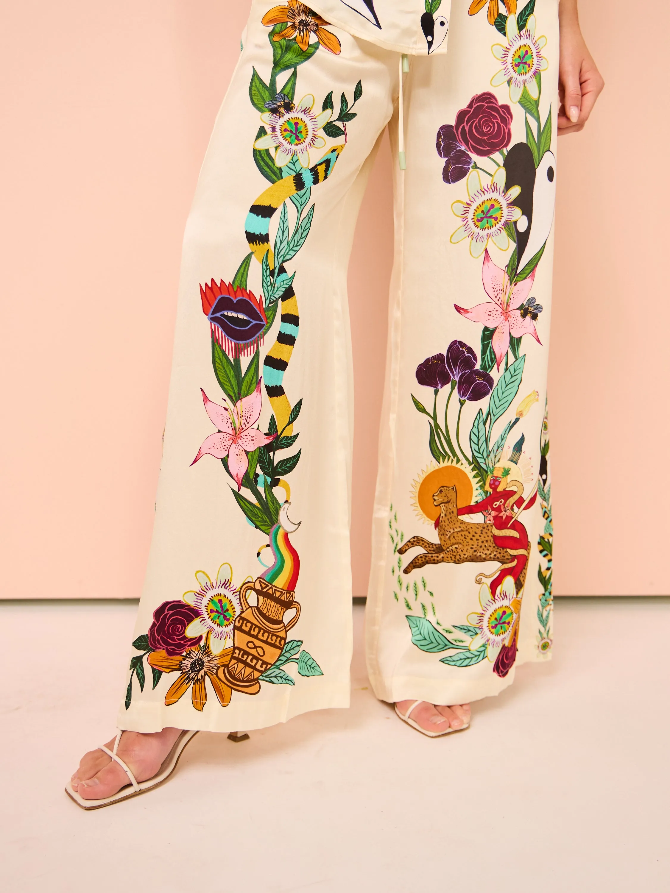 Alemais Meagan Silk Pant in Cream