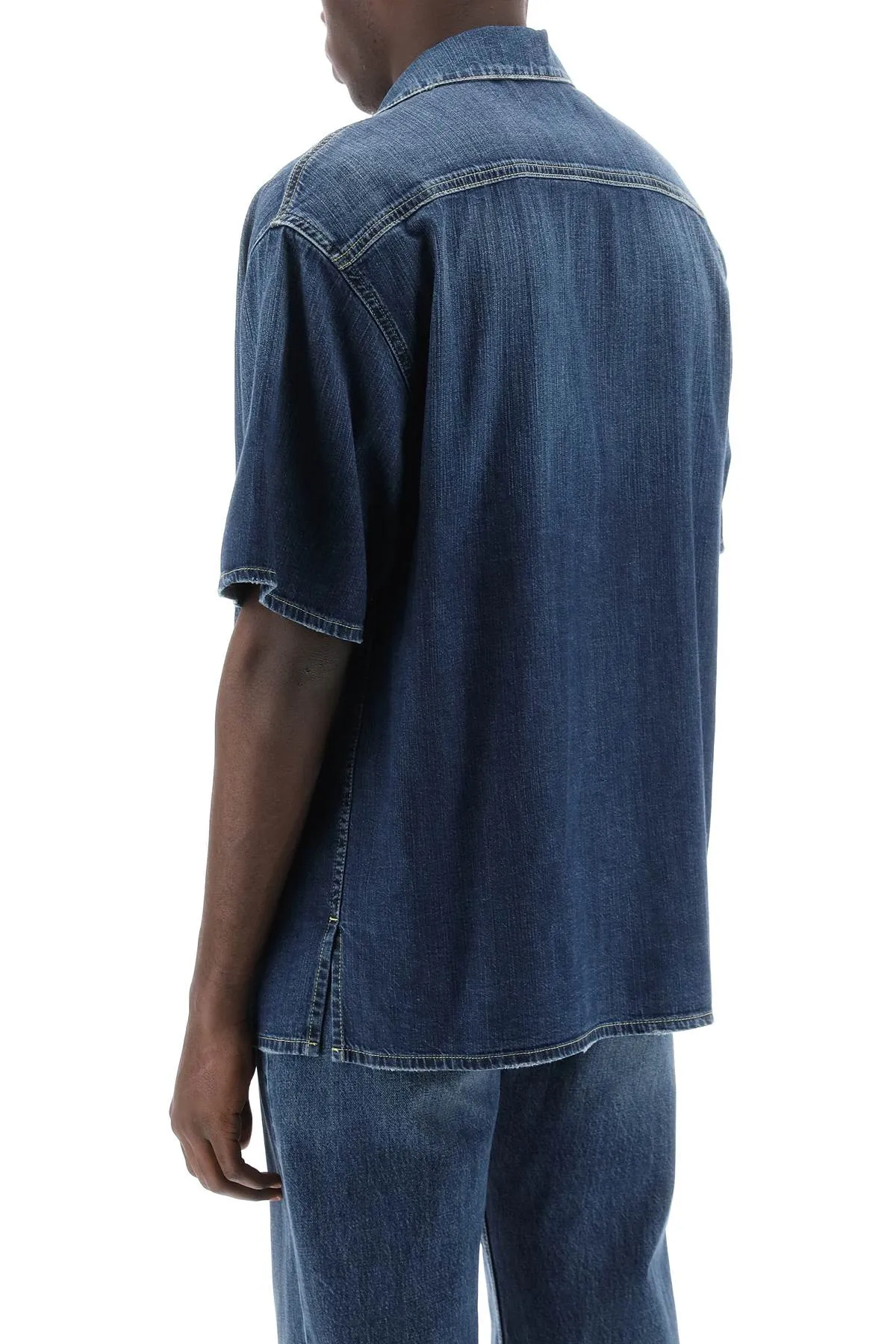 Alexander Mcqueen Organic Denim Short Sleeve Shirt (Size - 48)