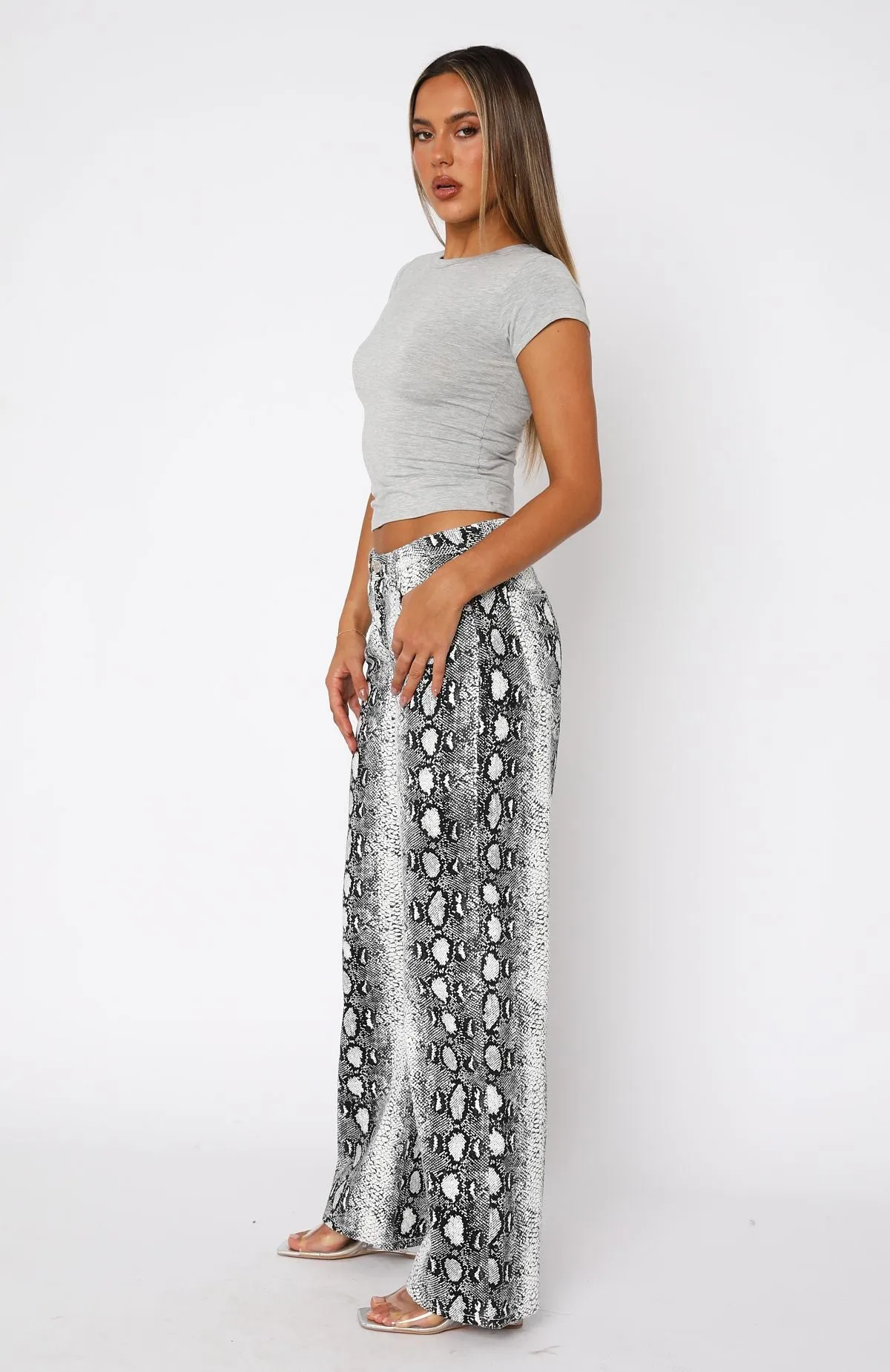 Alora Low Rise Wide Leg Jeans Snake