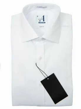 Alviso 28144 60% Cotton/40% Polyester Boy's Dress Shirt - Solid Gab - White, Slim Fit