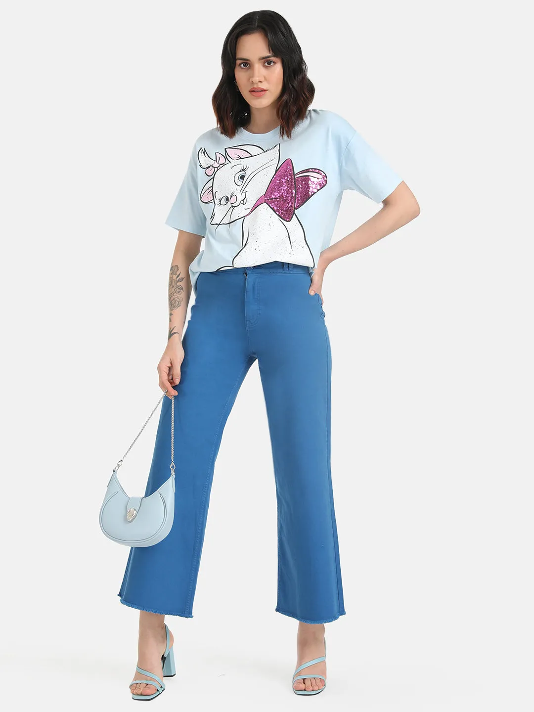 Aristocats  Disney Printed T-Shirt With Sequin Work