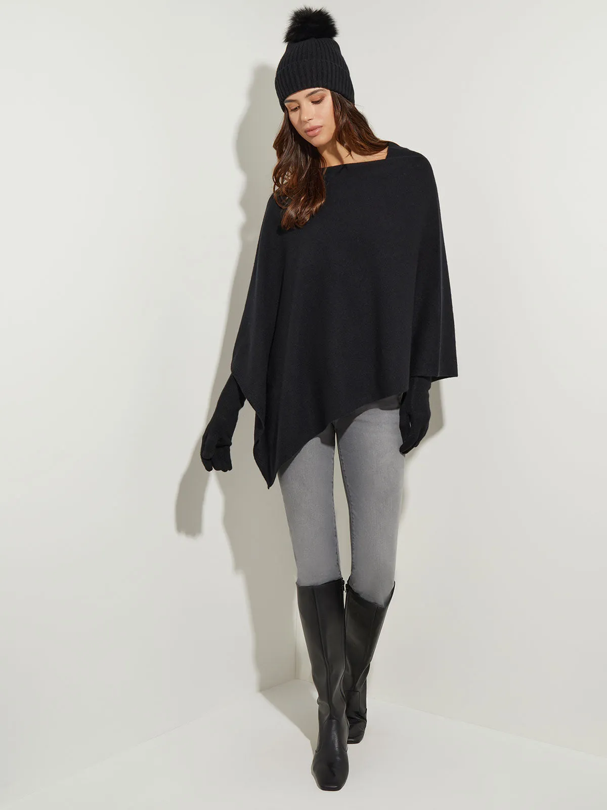 Asymmetrical Cashmere Poncho