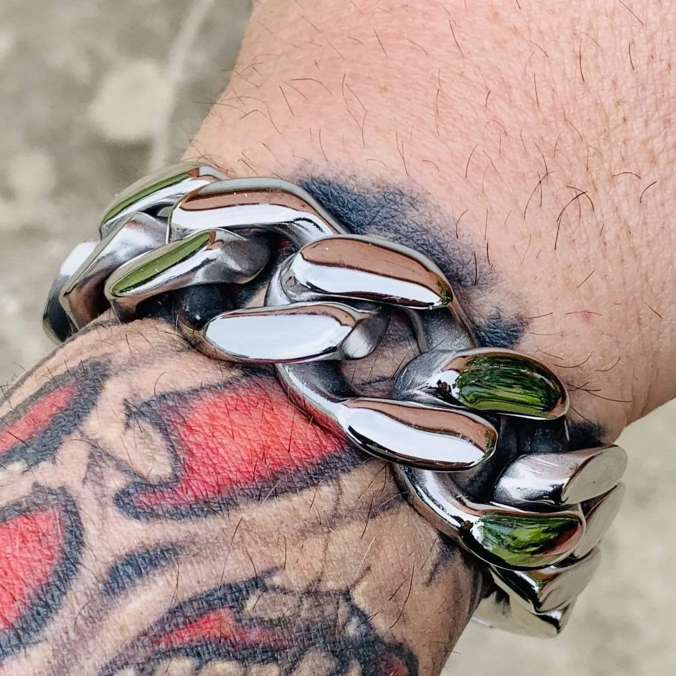 Bagger Bracelet - "EASY BIKER" - Polished - 3/4” wide - B16