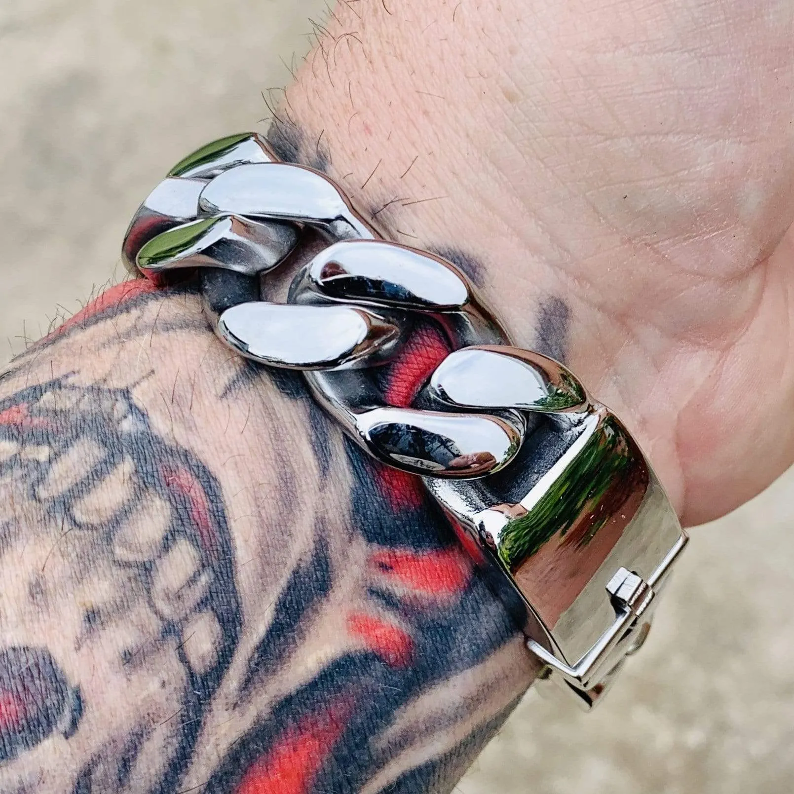 Bagger Bracelet - "EASY BIKER" - Polished - 3/4” wide - B16