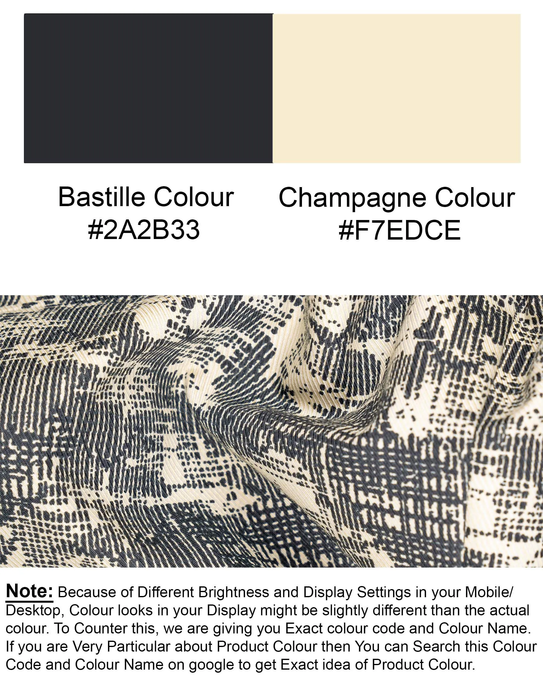 Bastille and Champagne Beige Abstract Print Designer Blazer