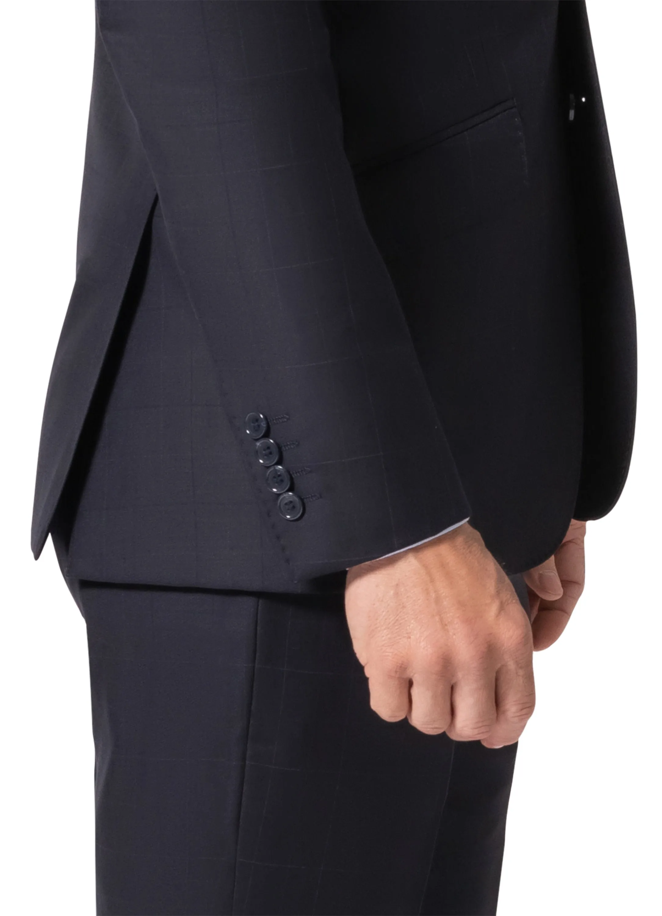 Berragamo Elegant - Faille Wool Solid Suit 10015.200 Slim Fit - Navy