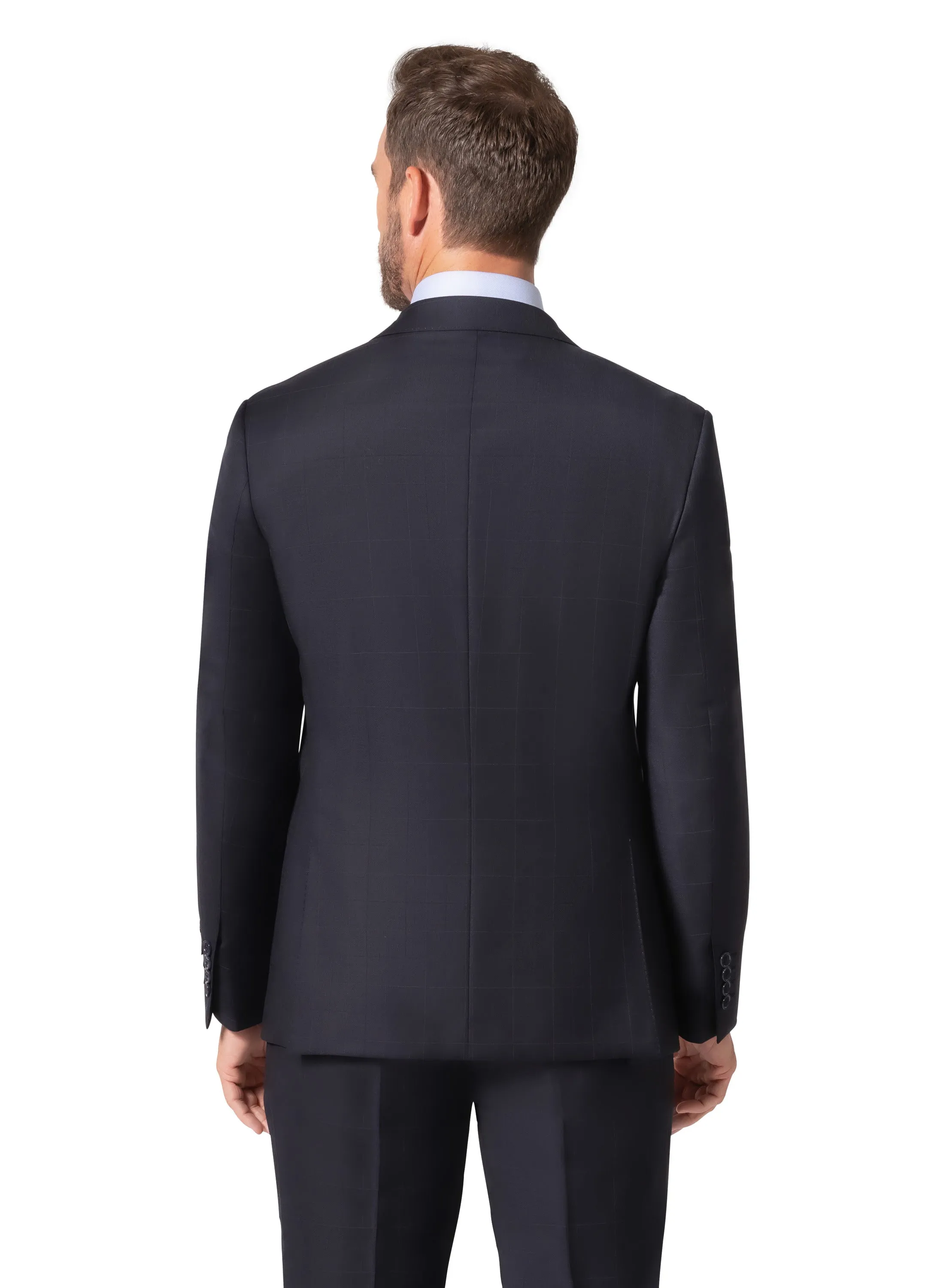 Berragamo Elegant - Faille Wool Solid Suit 10015.200 Slim Fit - Navy