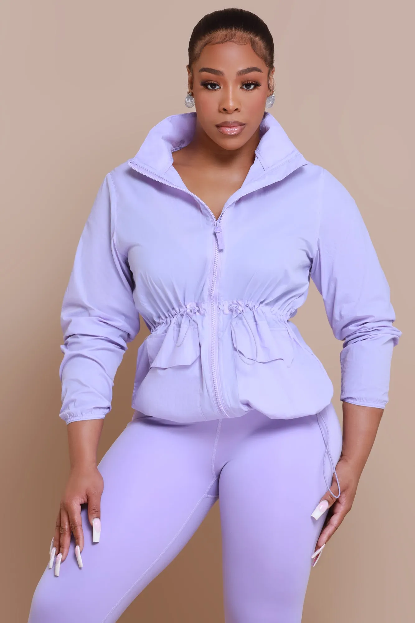 Better Half NUW Zippered Athletic Jacket - Lavender