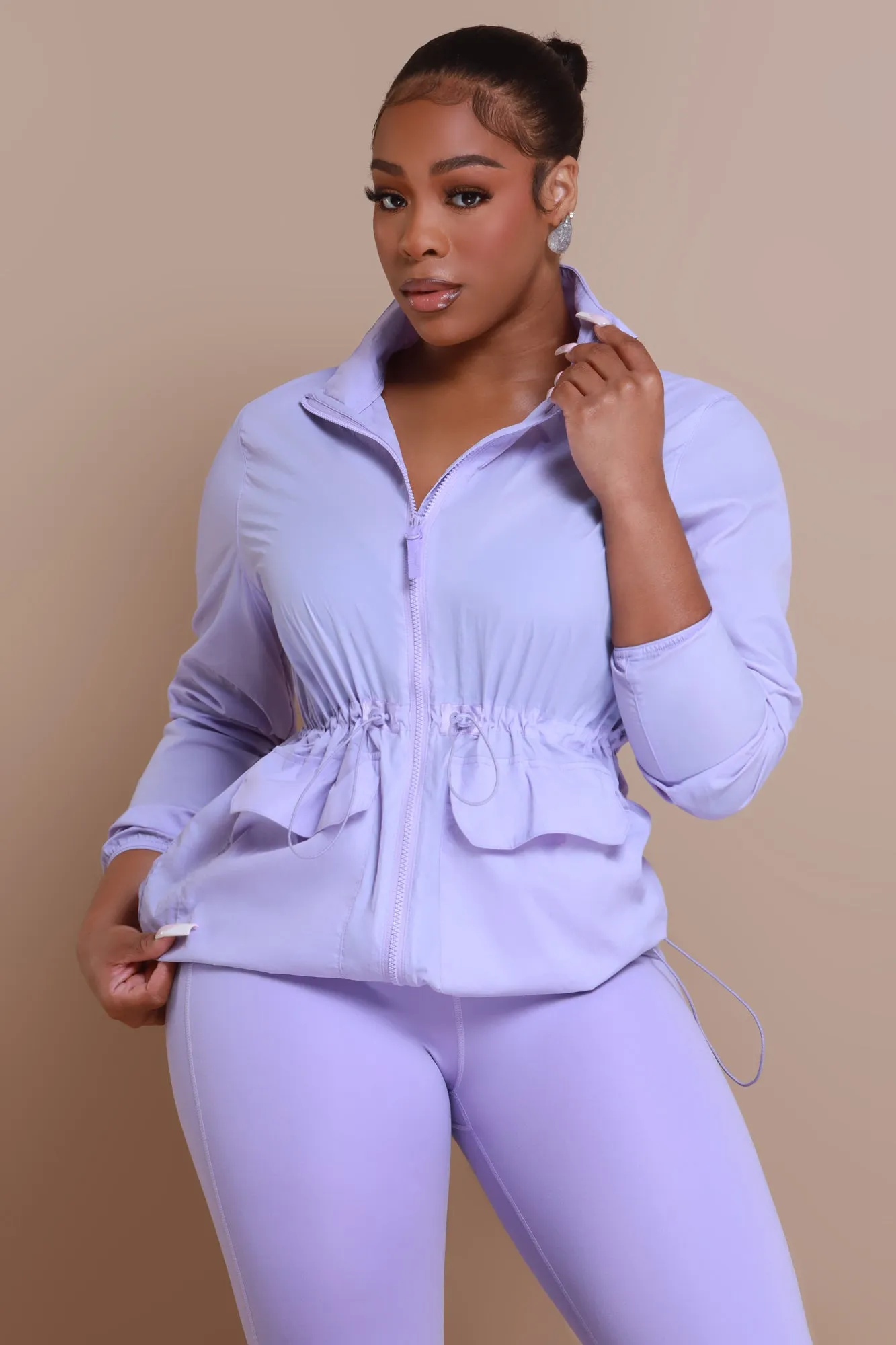 Better Half NUW Zippered Athletic Jacket - Lavender