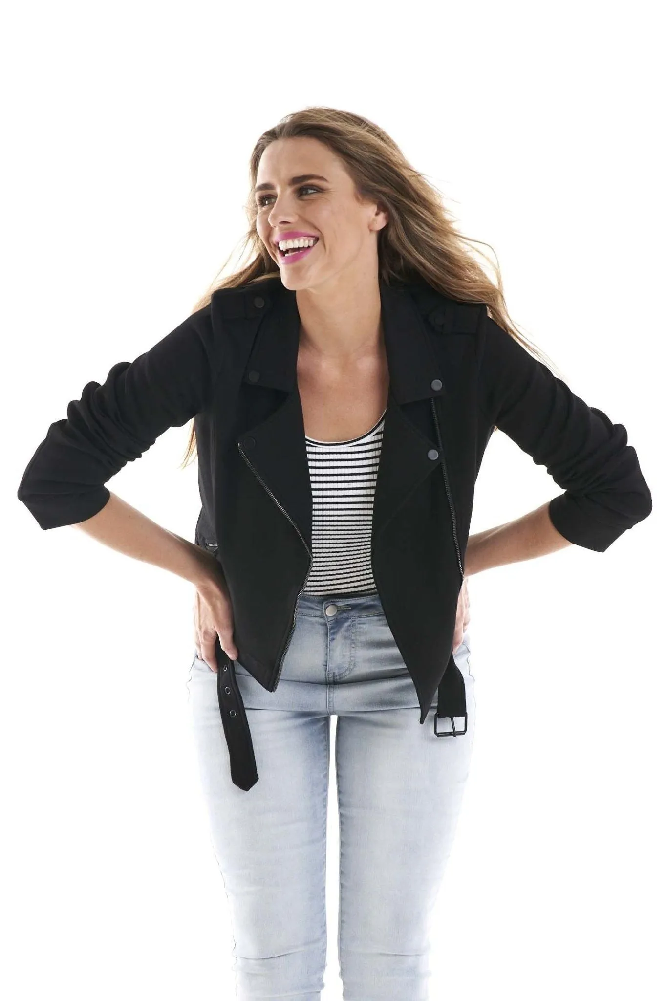 Betty Basics Esther Biker Jacket in Black