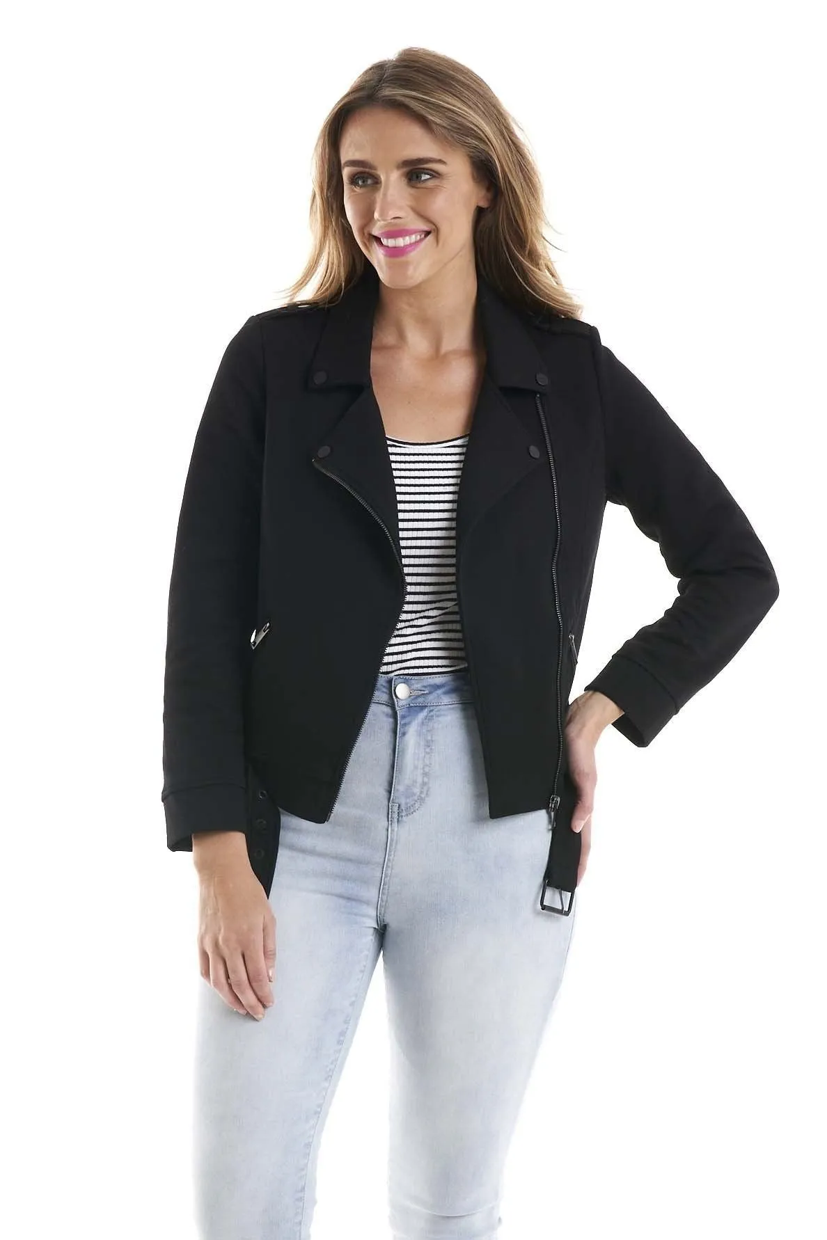 Betty Basics Esther Biker Jacket in Black