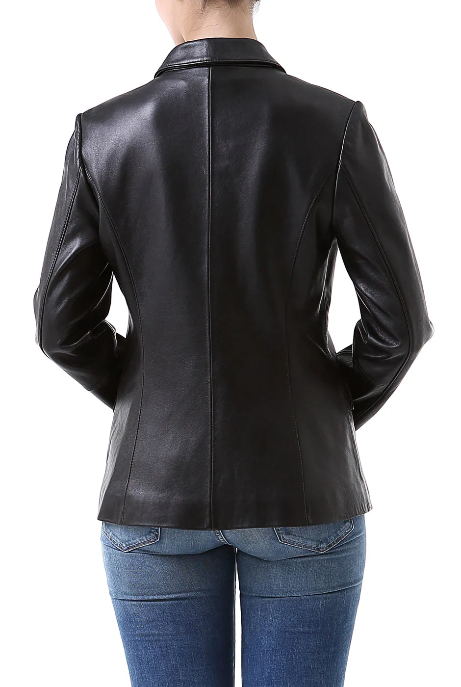 BGSD Women Kristina New Zealand Lambskin Leather Blazer