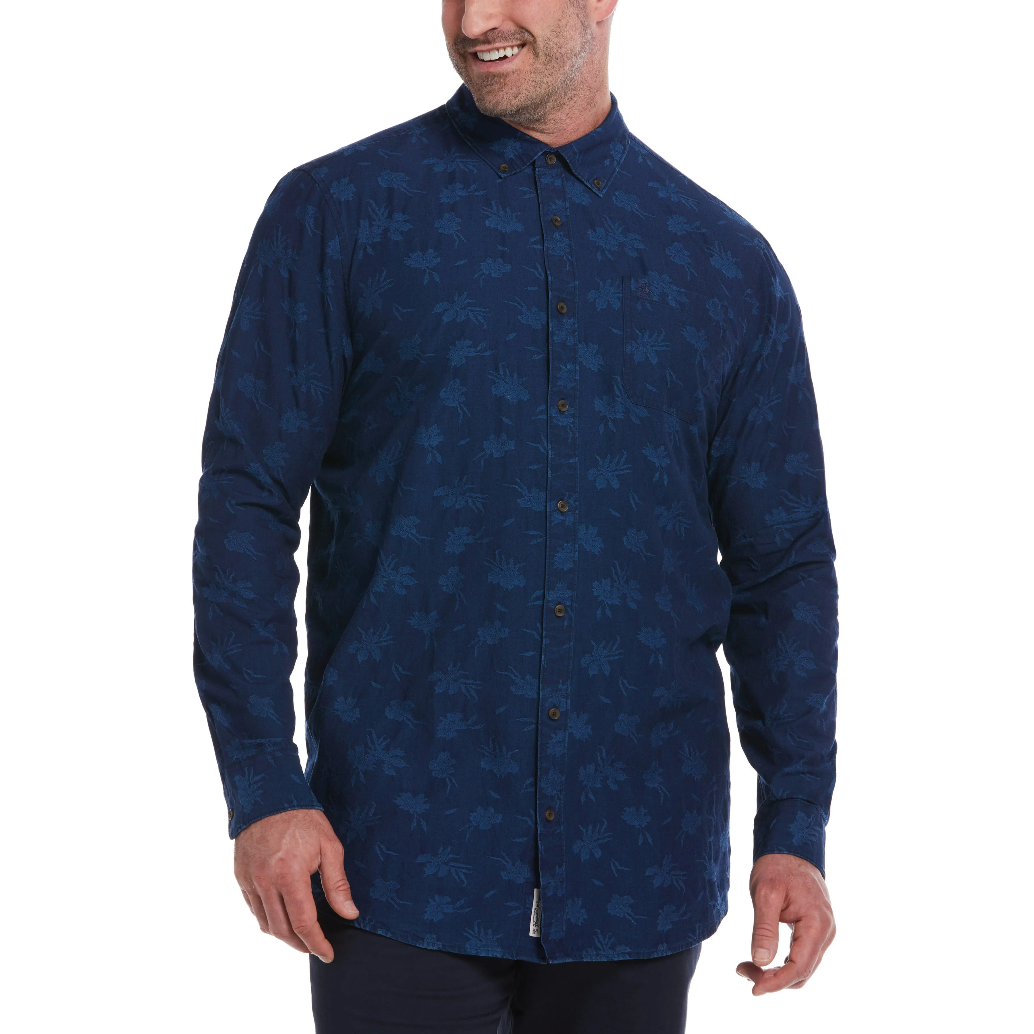 Big & Tall Jacquard Denim Shirt