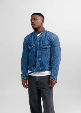 Biker Denim Jacket Mid Blue FN-MN-OUTW001054