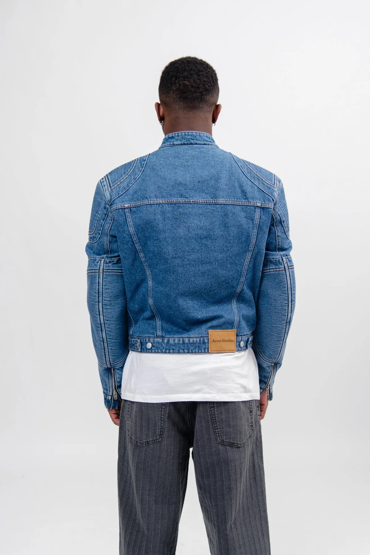 Biker Denim Jacket Mid Blue FN-MN-OUTW001054