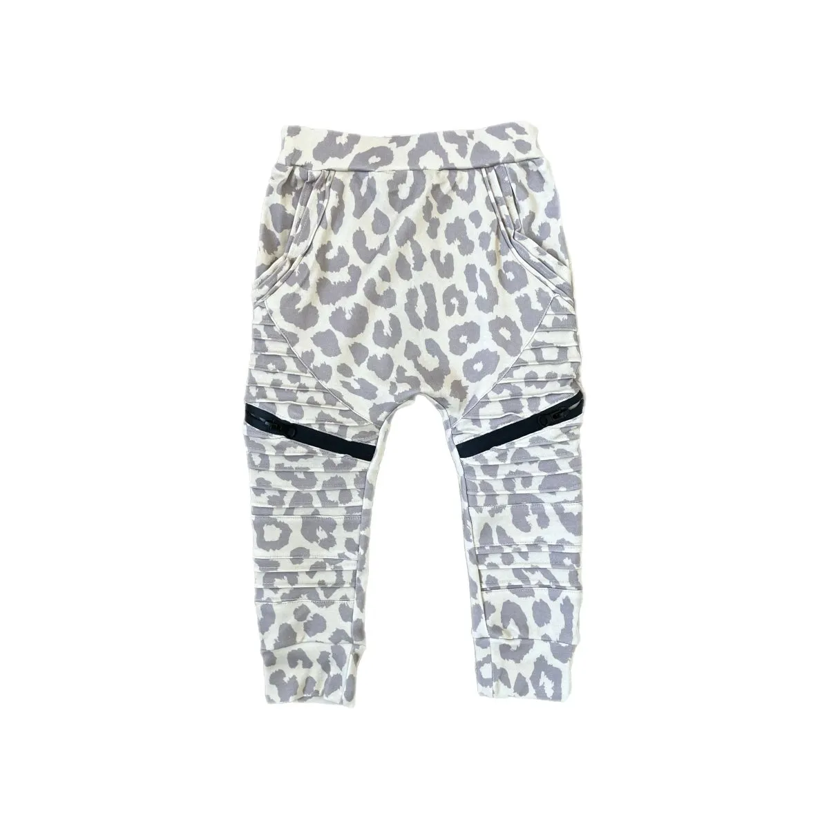 Biker Joggers- Gray Leopard