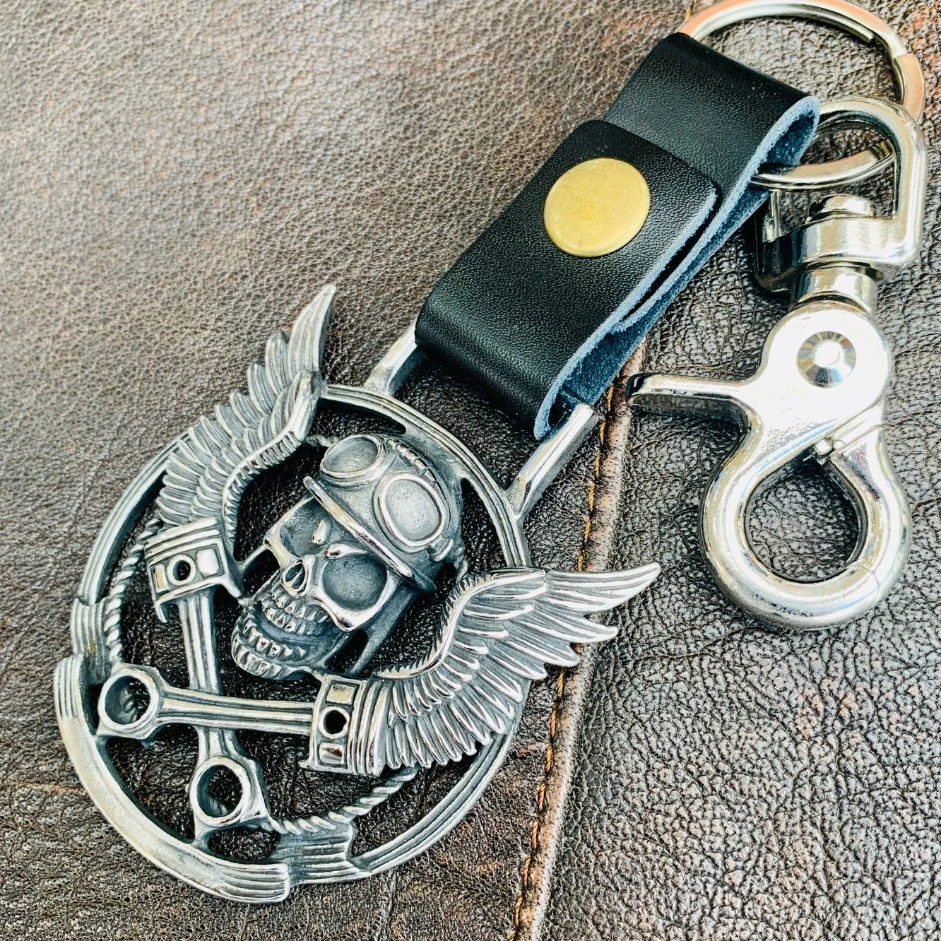 Biker Pistons and Wings Keychain - KC02