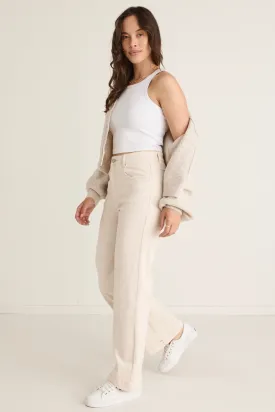 Billie Ivory High Waist Wide Leg Jean