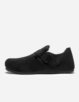 Birkenstock London Shearling Suede Leather Black