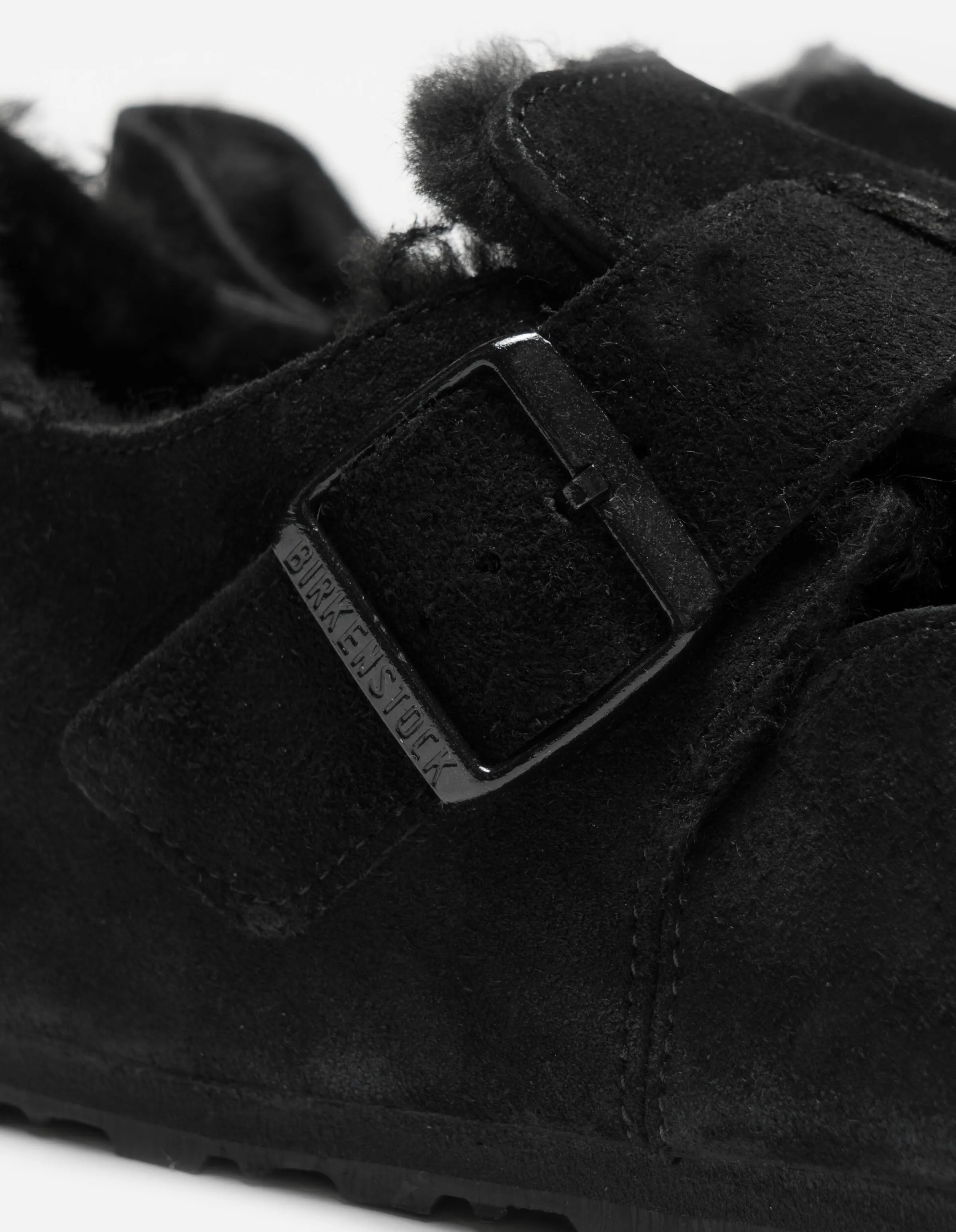 Birkenstock London Shearling Suede Leather Black