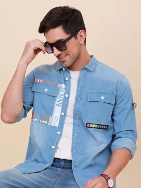 Blue Denim Double Pocket Shirt