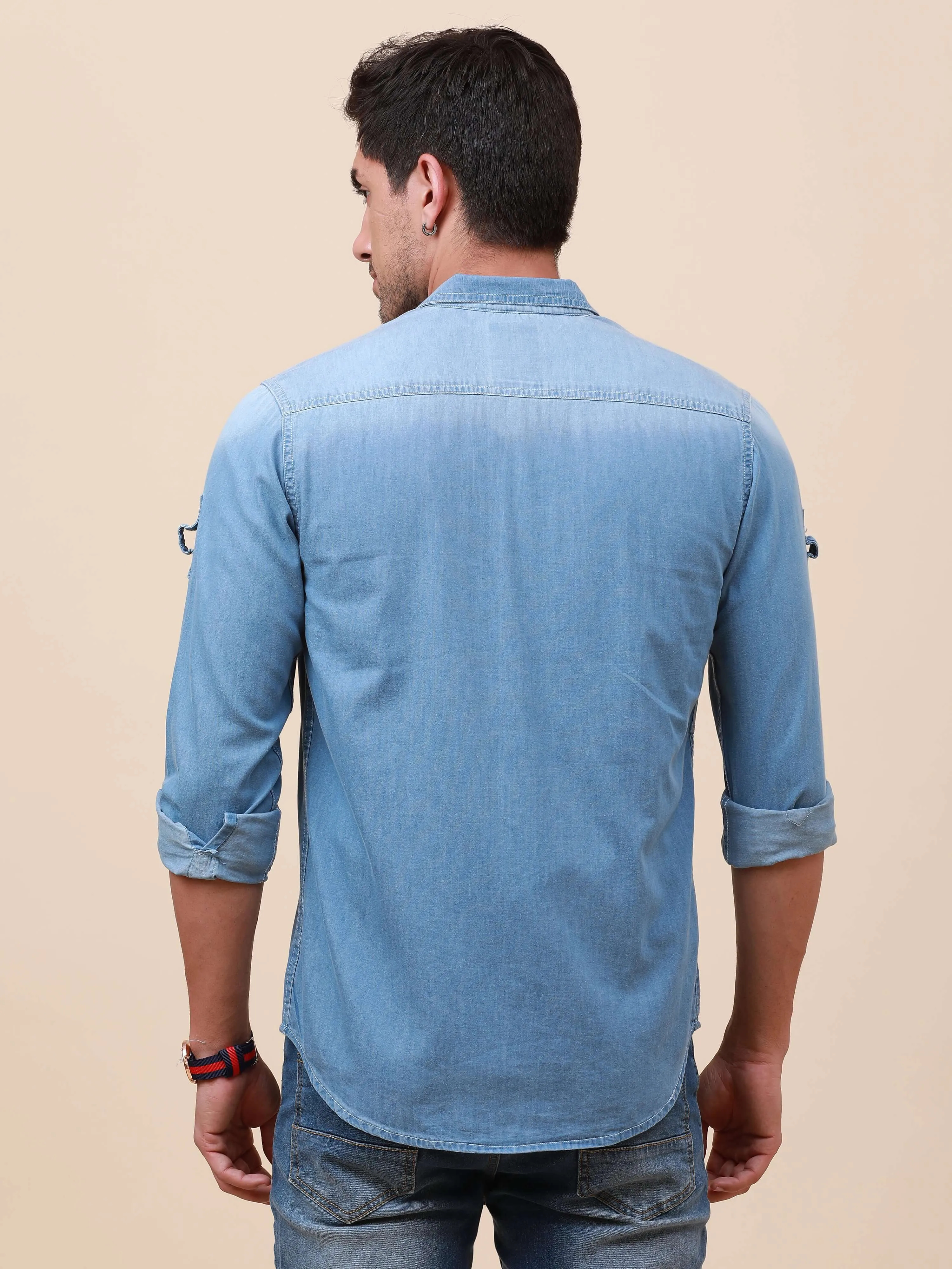 Blue Denim Double Pocket Shirt