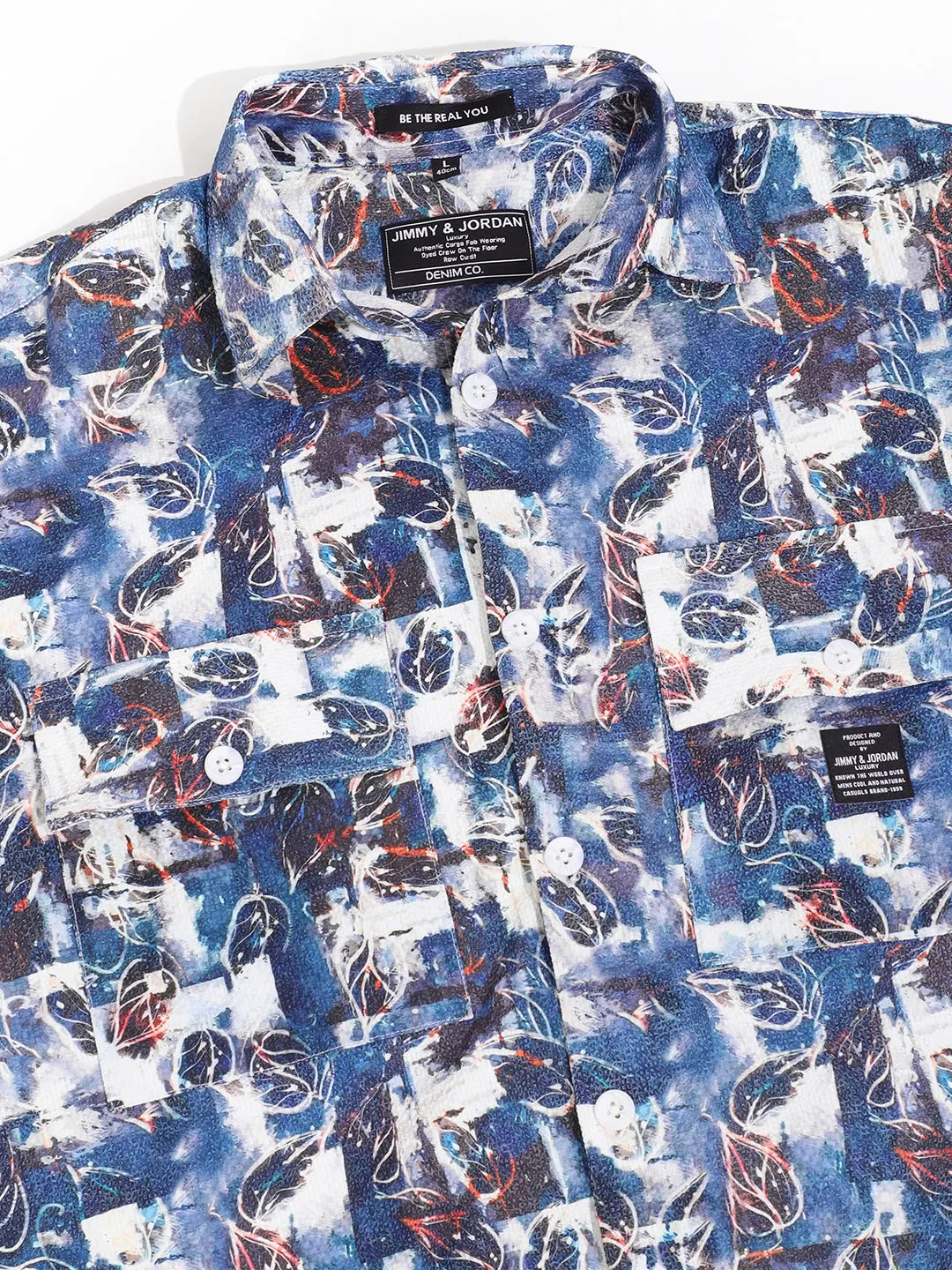 Blue Digital Print Shirt