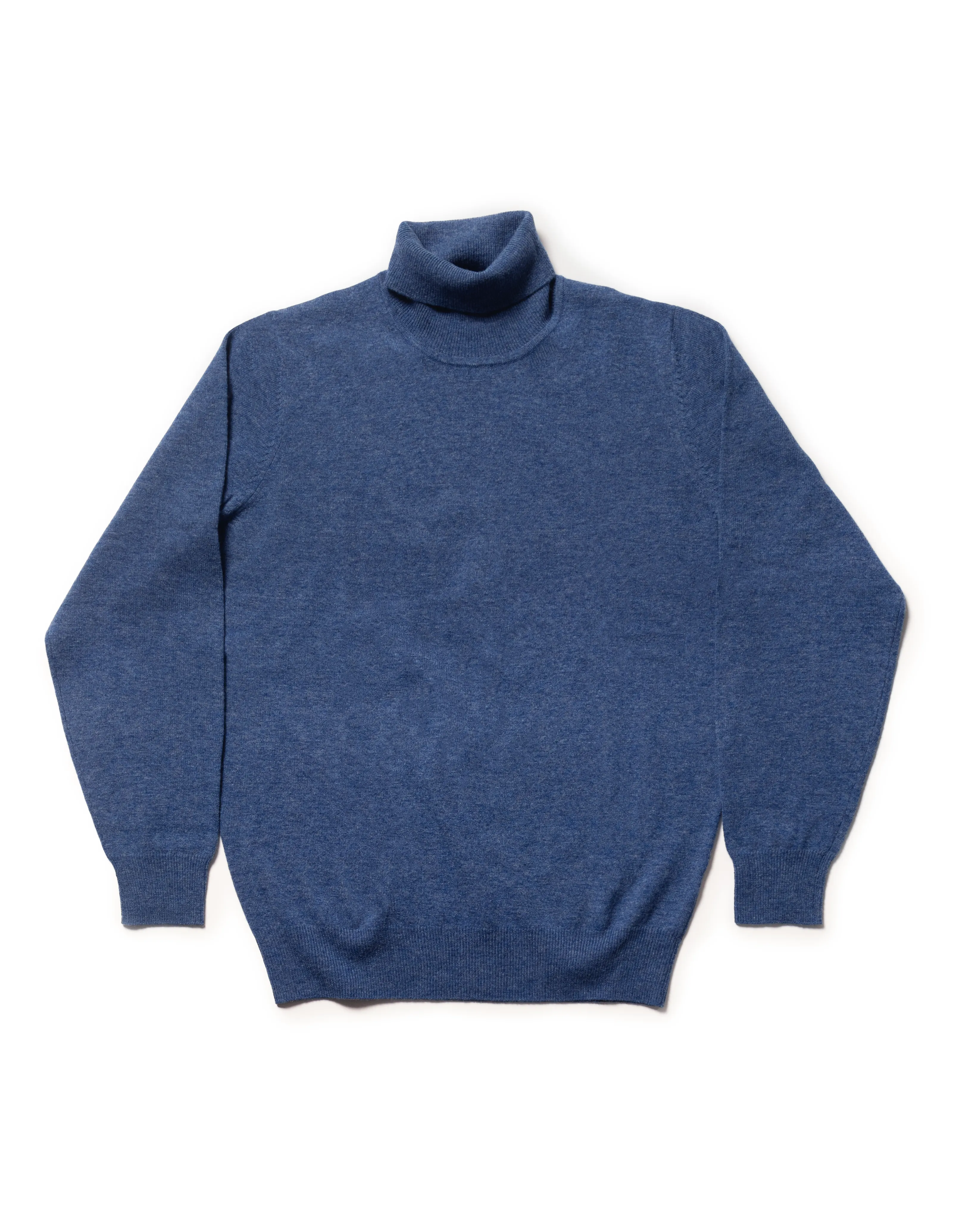 BLUE LAMBSWOOL TURTLENECK SWEATER