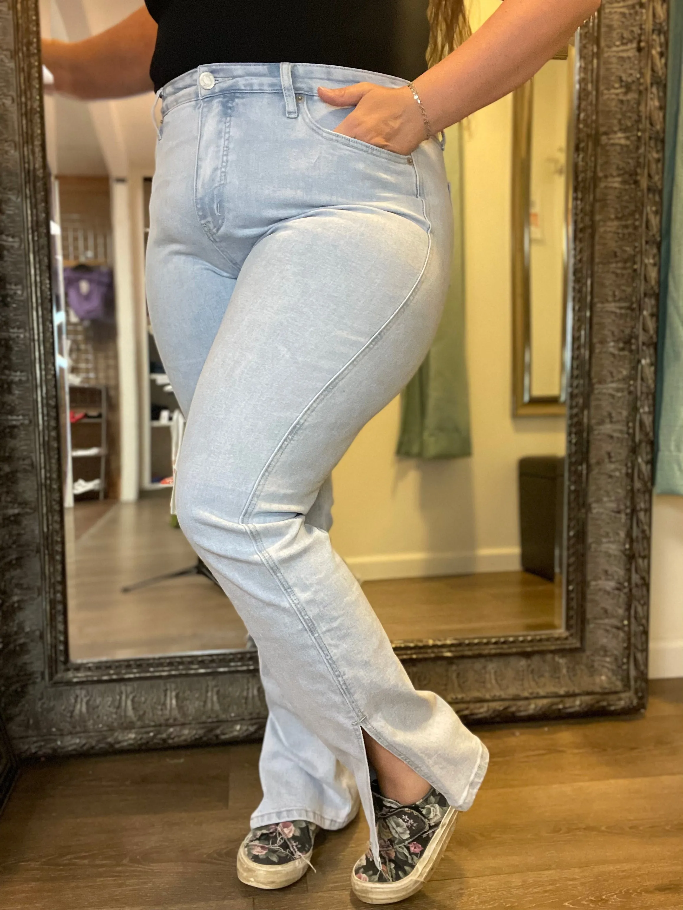 Blue Yorker Side Slit Jeans