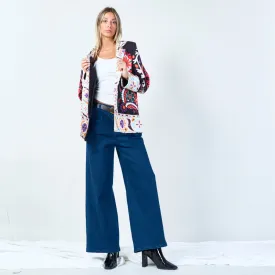 Bold patterned blazer with vibrant accents wholesale