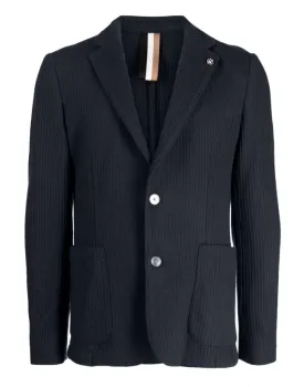 BOSS single-breasted waffle-effect blazer