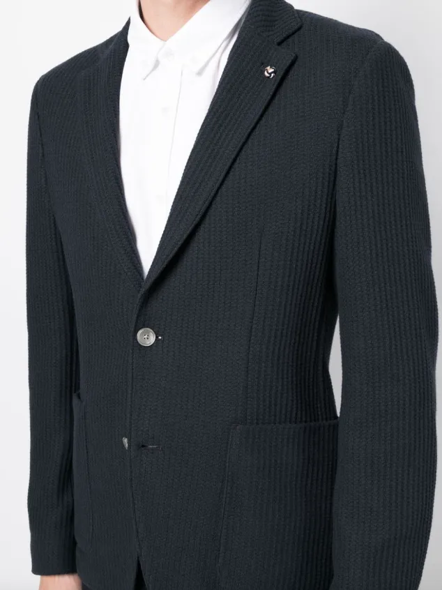 BOSS single-breasted waffle-effect blazer