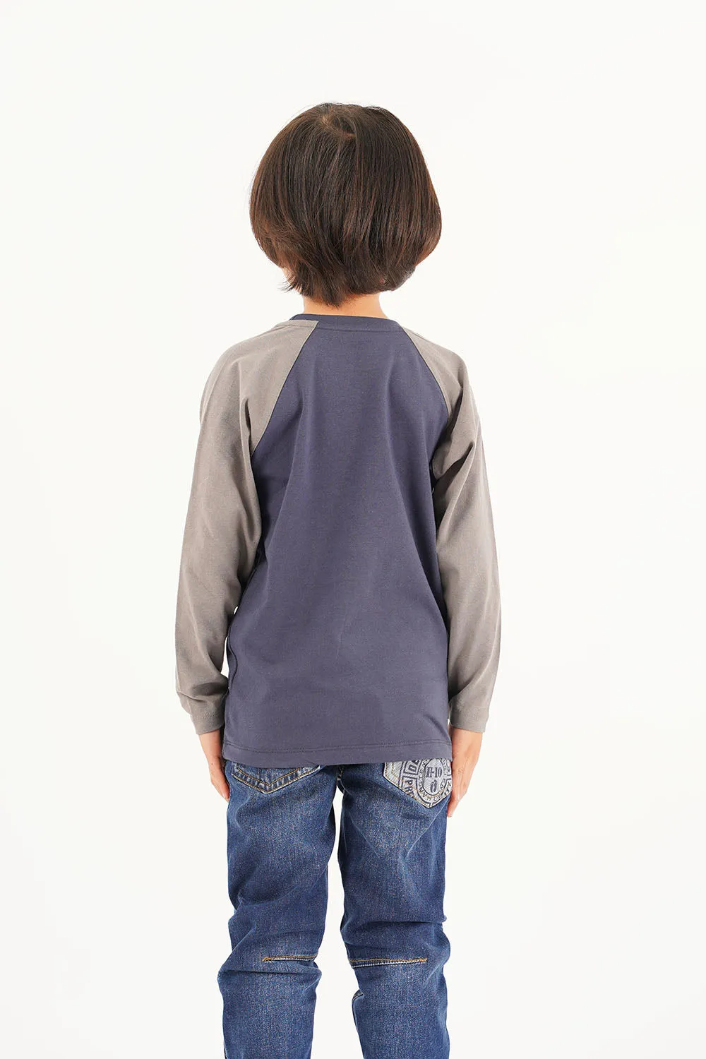 Boy's Full Sleeve Graphics Crew Reglan