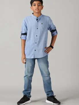 Boys Full Sleeve Kurta Shirt & Denim Pant Set