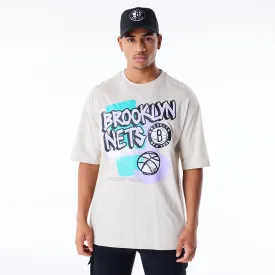 Brooklyn Nets Retro Graphic Stone Oversized T-Shirt