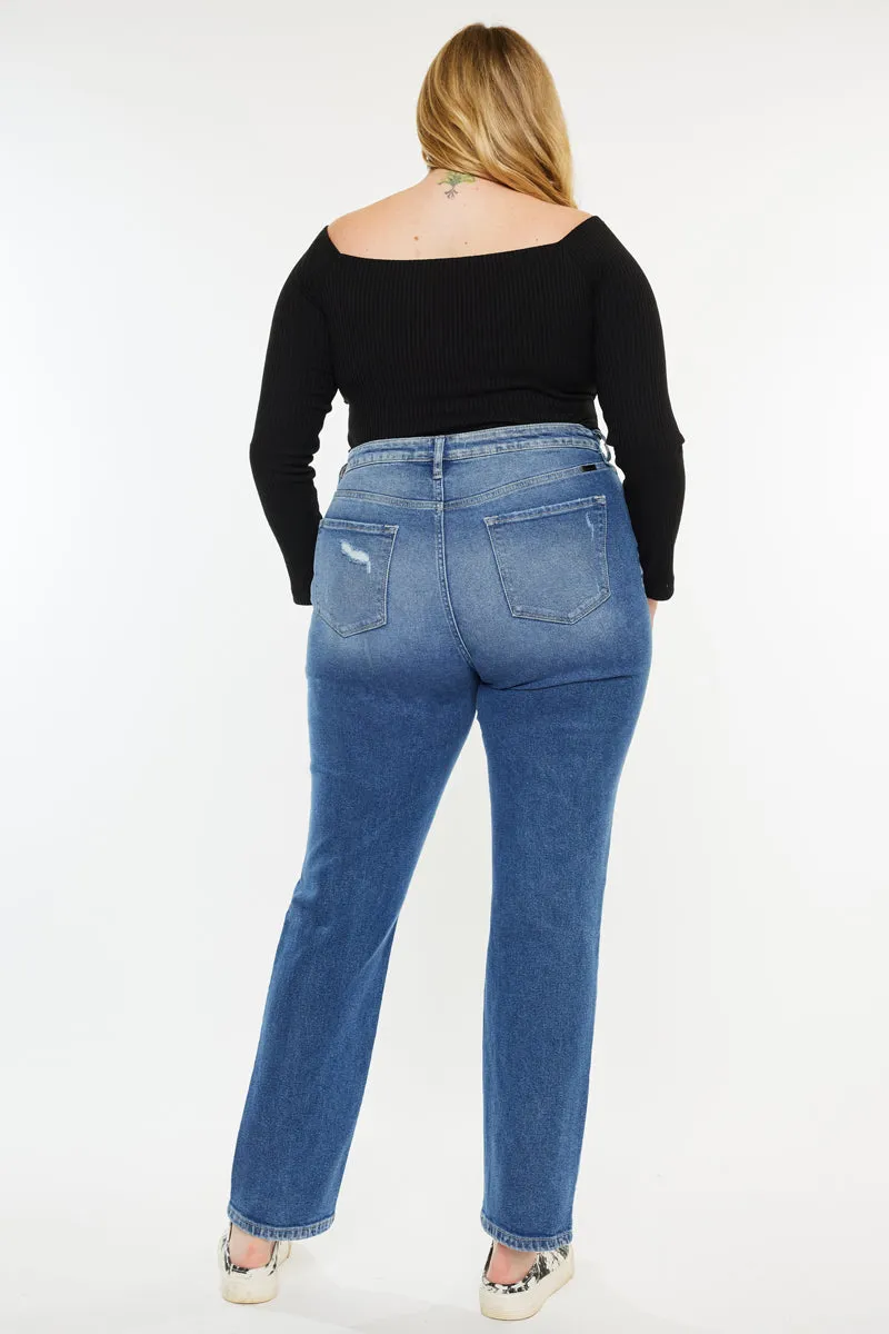 Buni High Rise Slim Straight Leg Jeans (Plus Size)