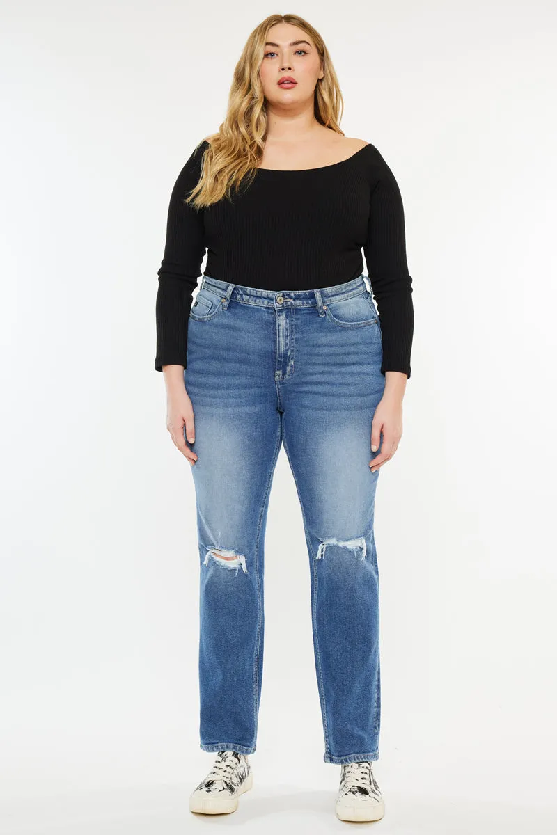 Buni High Rise Slim Straight Leg Jeans (Plus Size)