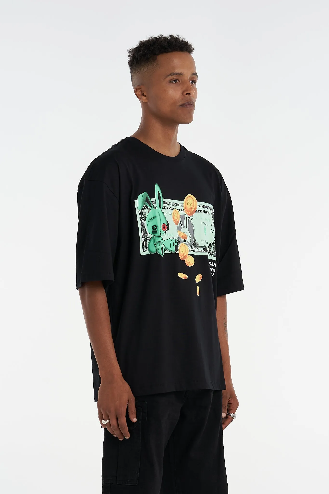 Bunny Money Oversized Tee Black