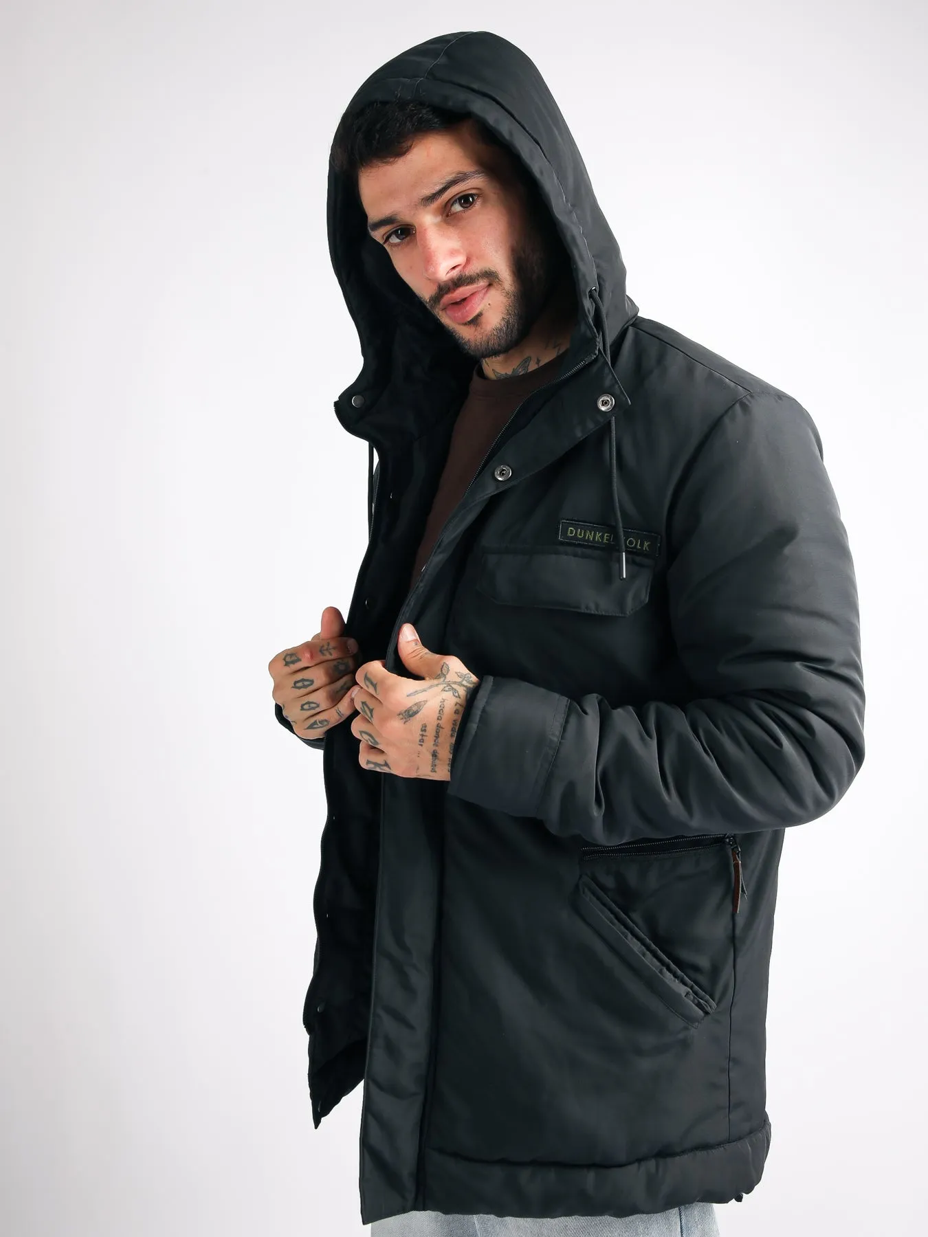 Casaca para Hombre Dunkelvolk HEAVY PARKA FER BLK