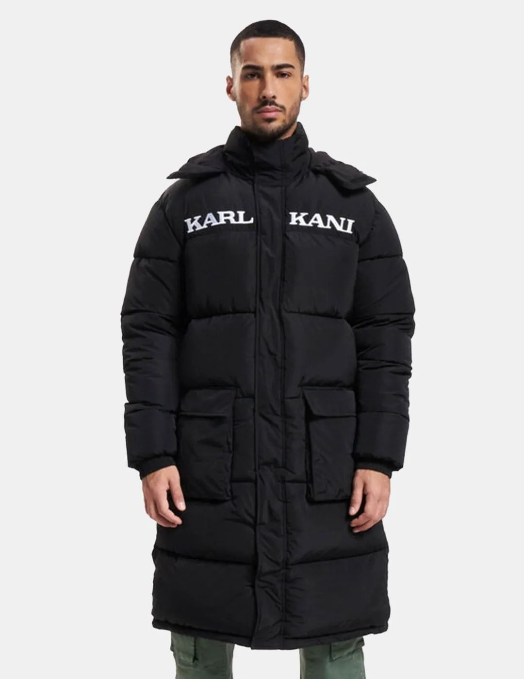 Chaqueta Karl Kani Retro Hooded Long Negro